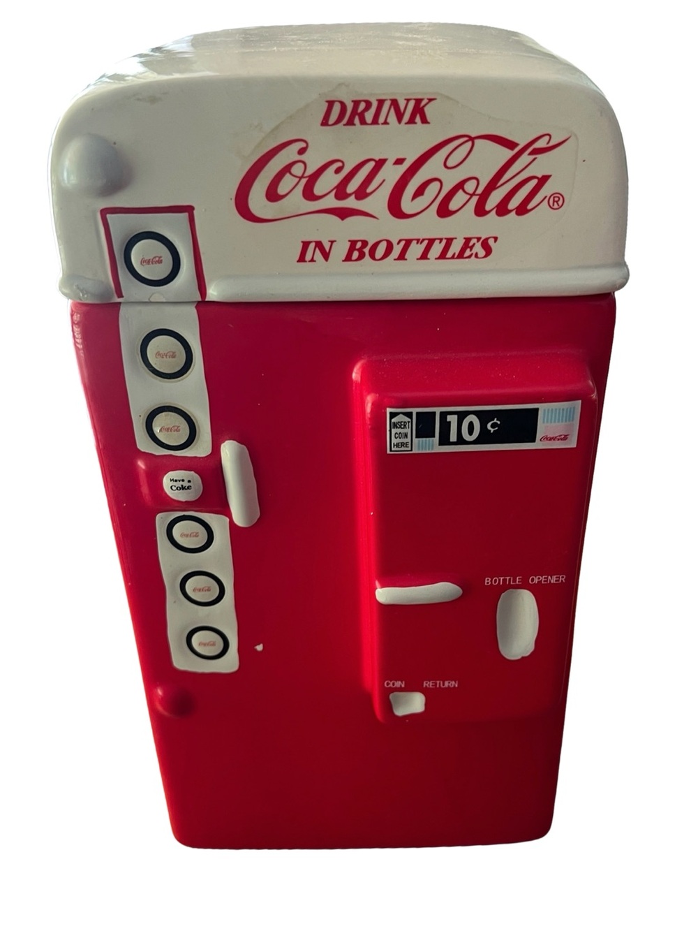 Coca-Cola Red & White Retro Vending Bank Cookie jar